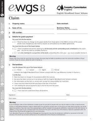 Ewgs 8 Claim Form