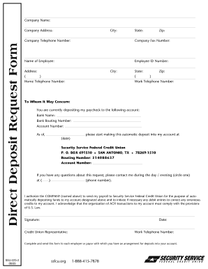  Ssfcu Direct Deposit Form 2014