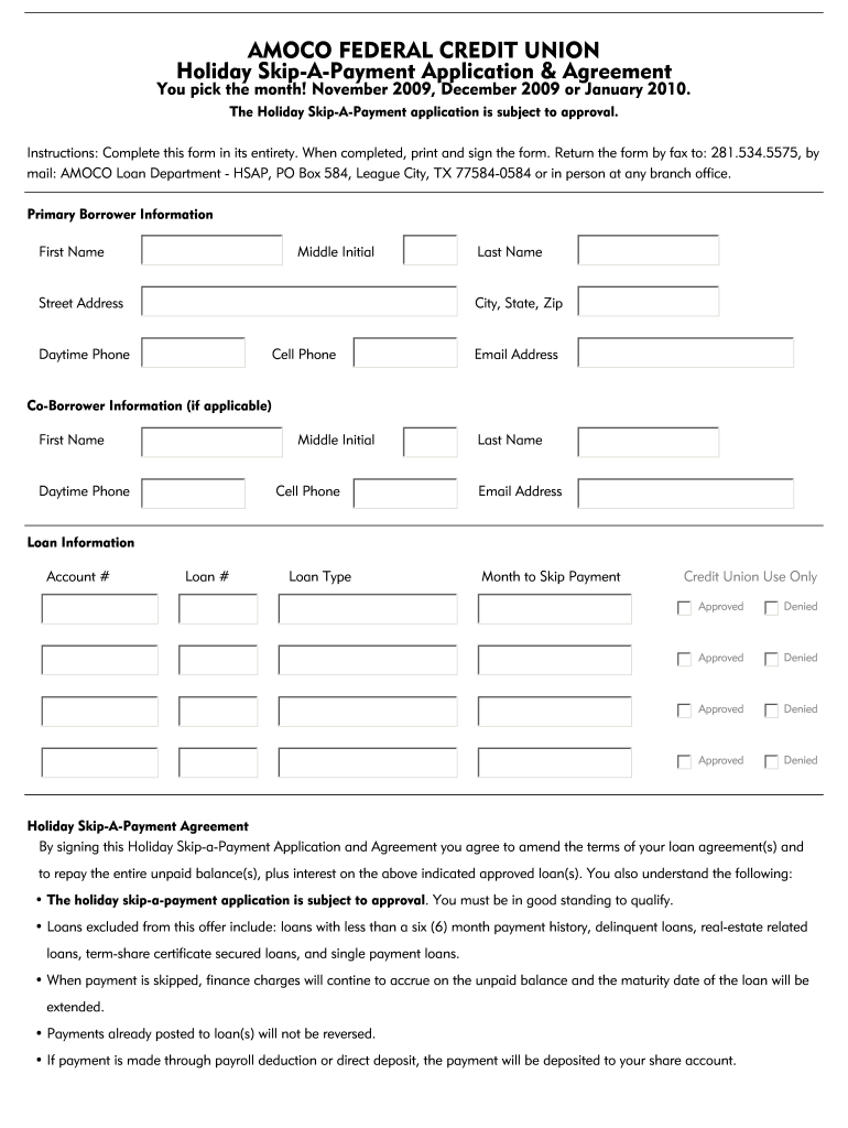 Amoco Loan Payment Center  Form