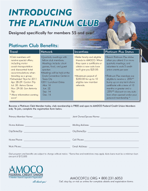 Amoco Platinum Club  Form