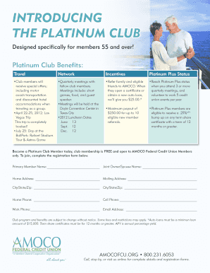 Amoco Platinum Club  Form