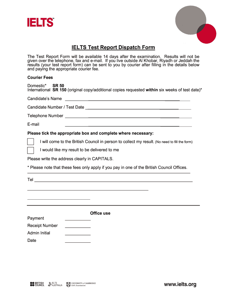 Ielts Certificate PDF  Form