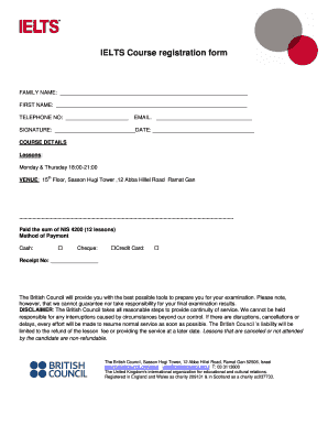 Ielts Application Form Filled Sample