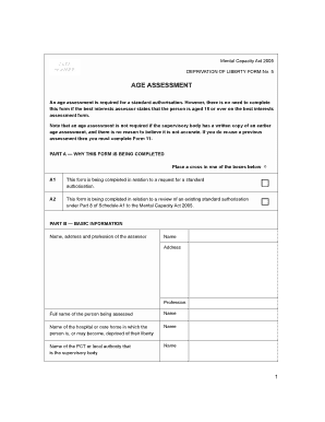 Age Assessment Certificate  Form