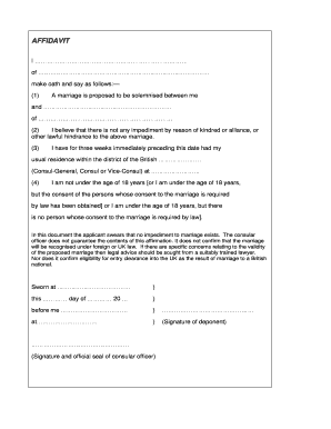 Affidavit Uk  Form