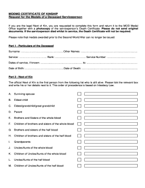 Kinship Certificate  Form