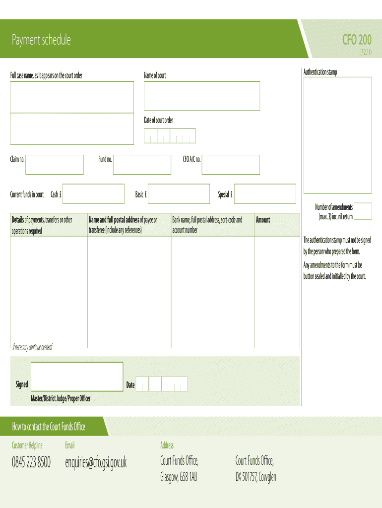 Payment on Majority Cfo 203 Form PDF