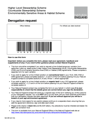 Derogation Request Form Natural England Naturalengland Org