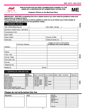 Msf 4275  Form