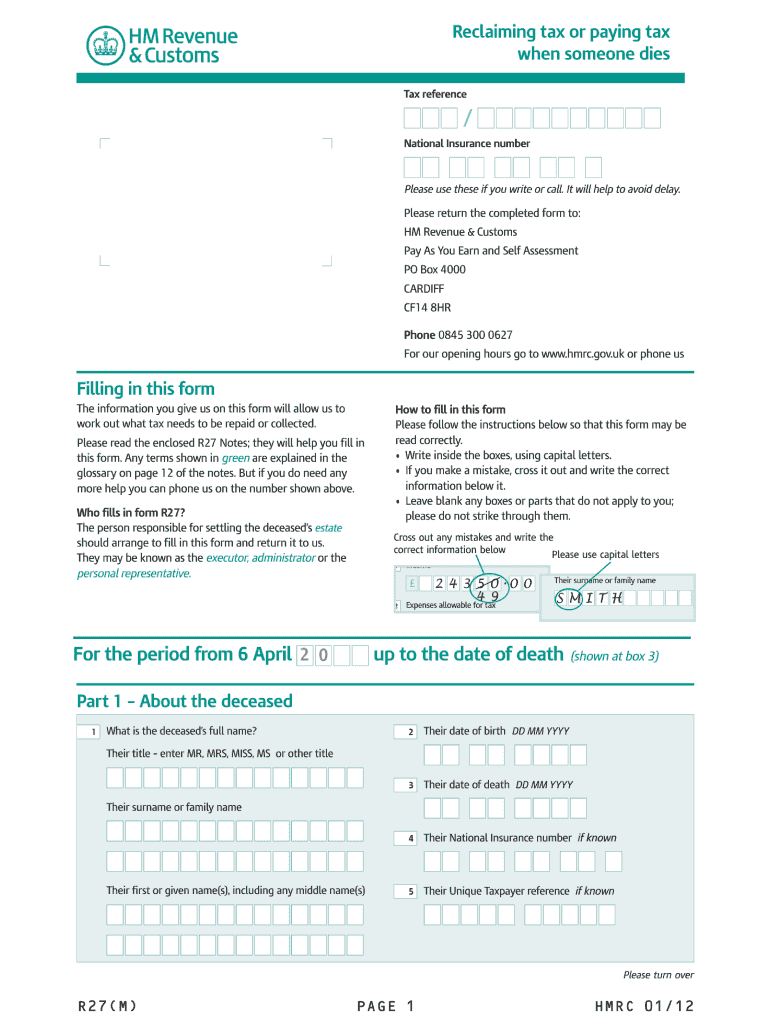  R 27 Form Download 2014