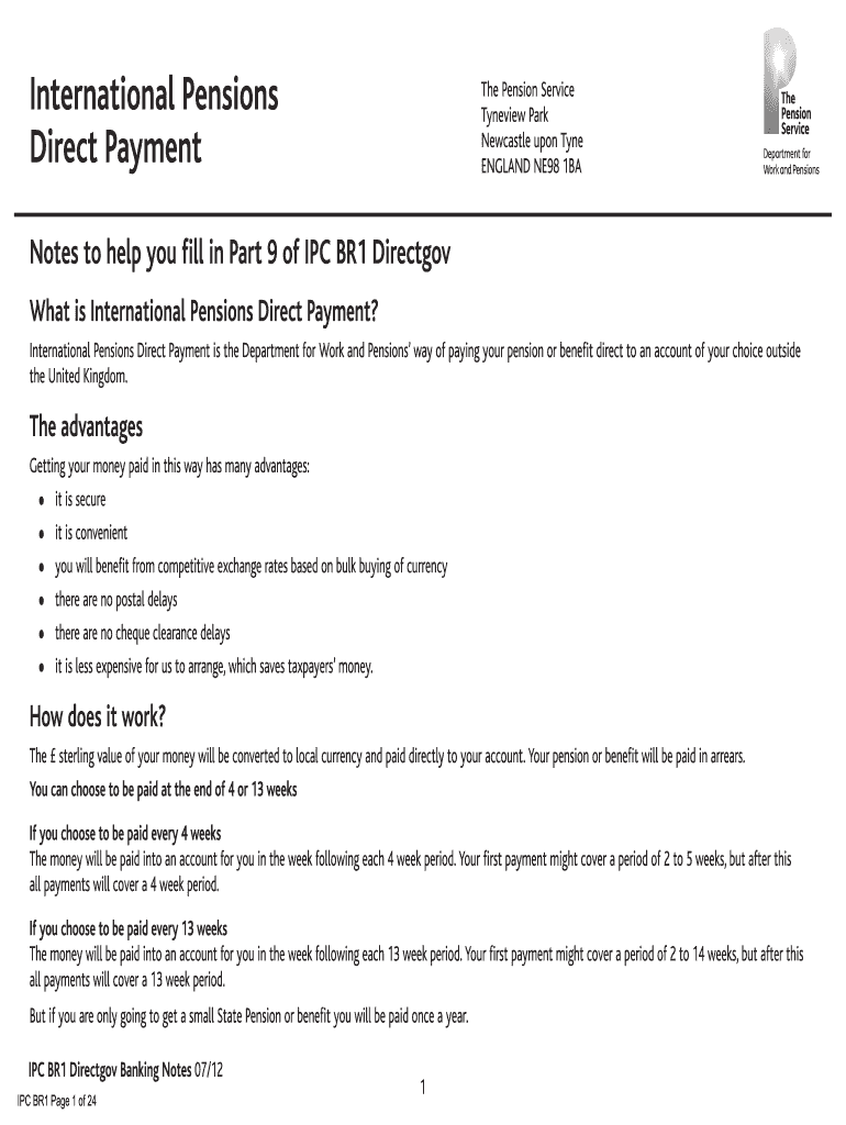  Uk International Pensions Direct Payment Form 2012