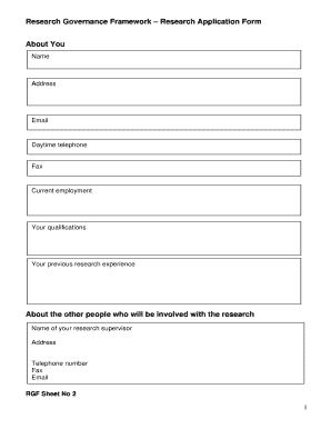 Research Application Form Medway Council