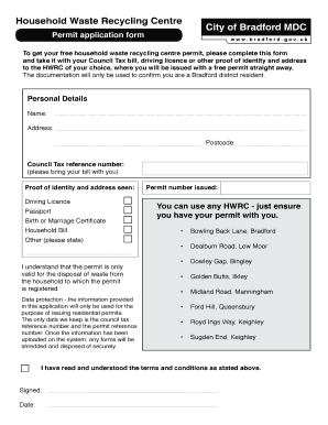 Tip Permit Bradford  Form