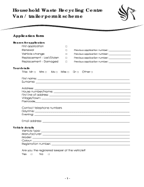 North Somerset Tip Permit  Form