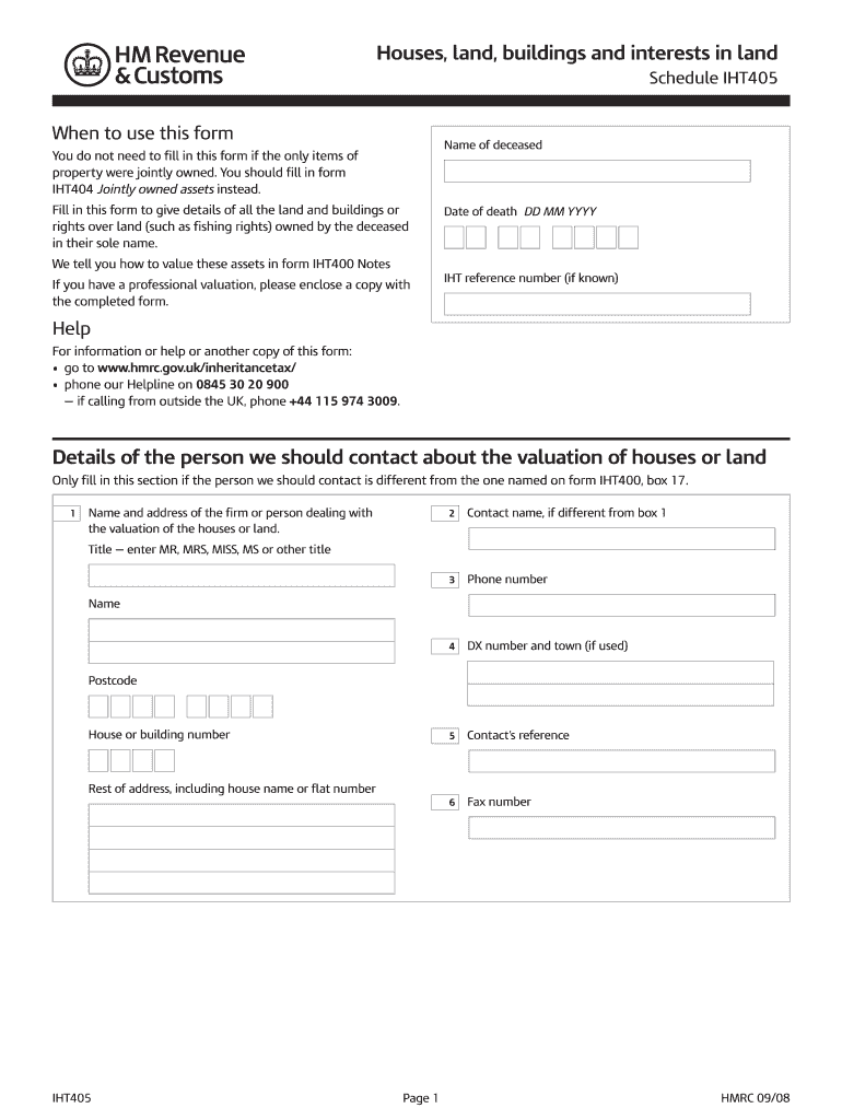  Iht 405 Form 2008