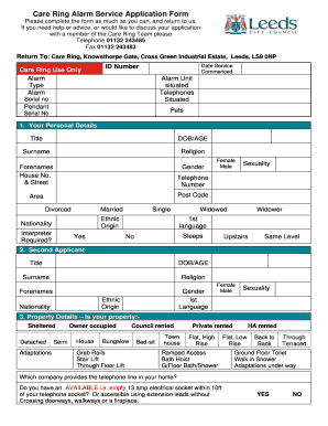 Telecare Leeds  Form