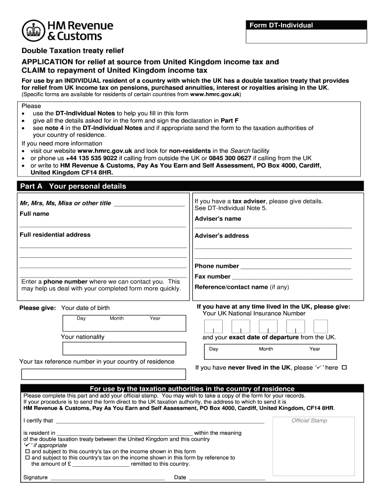 Us Individual Notes  Form