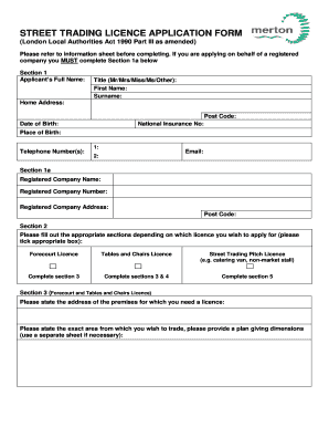 Trade License Application Form