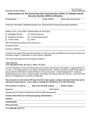 Social Security Number Verification Form 3257