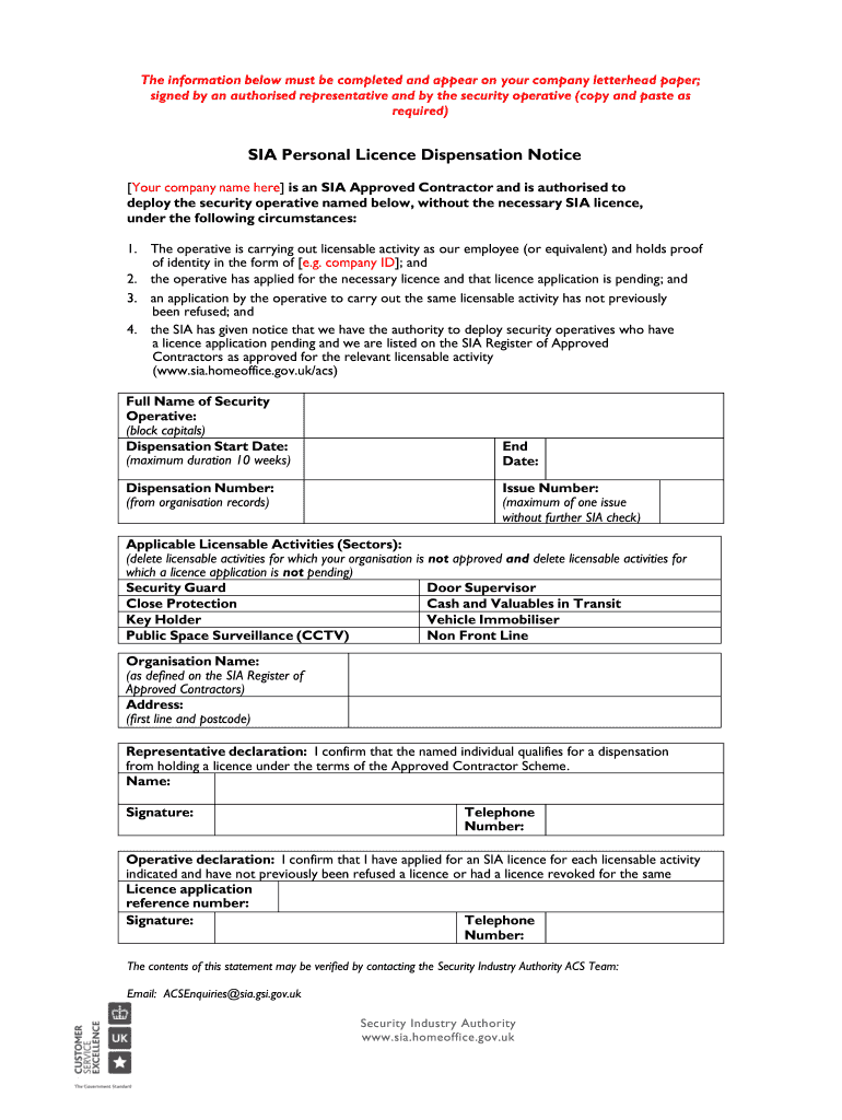 Sia Ldn  Form