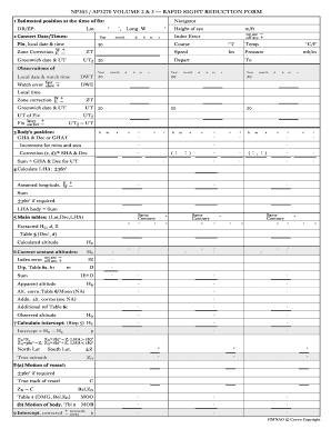 Sight Reduction Tables Vol 3 PDF  Form