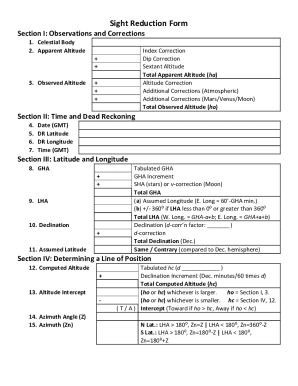 Sight Reduction Tables Vol 3 PDF  Form