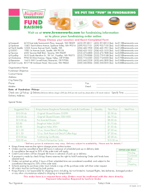 Krispy Kreme Fundraiser Form