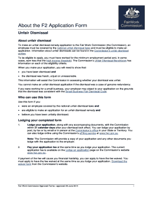 Unfair Dismissal Application Form