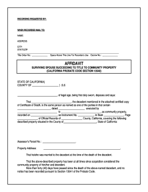 Affidavit Fidelity National Title  Form