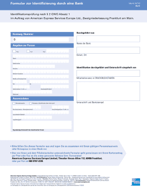 Bank Ident Amex Form