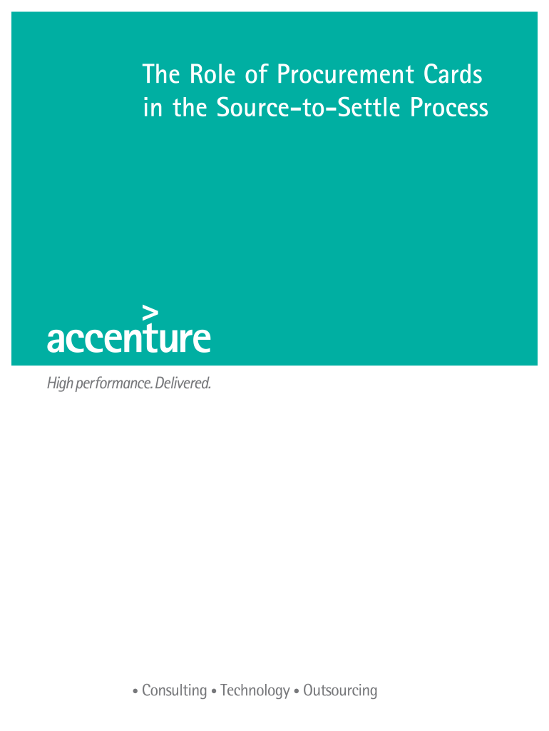 The Role of Procurement Cards in the Source to Settle Process  Form
