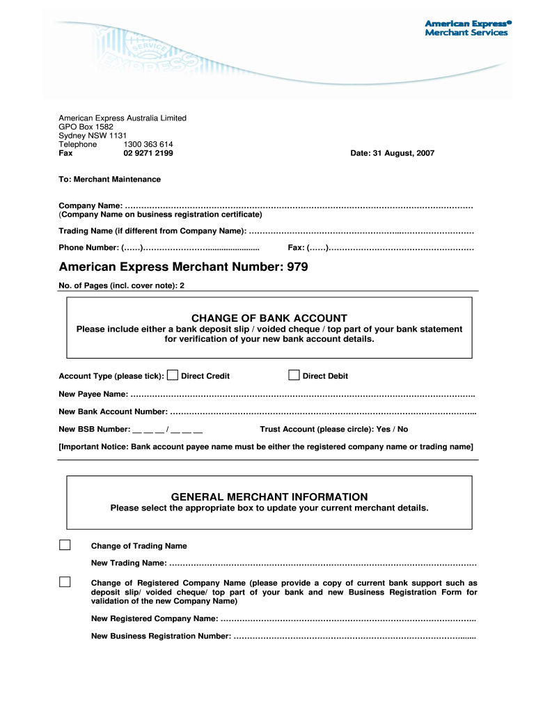  American Express Merchant Number 979 2007-2024