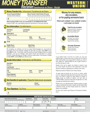 Western Union Slip  Form