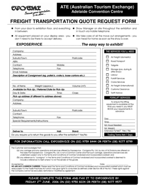 Freight Quote Request Template  Form