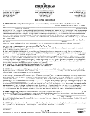 Keller Williams Purchase Agreement  Form