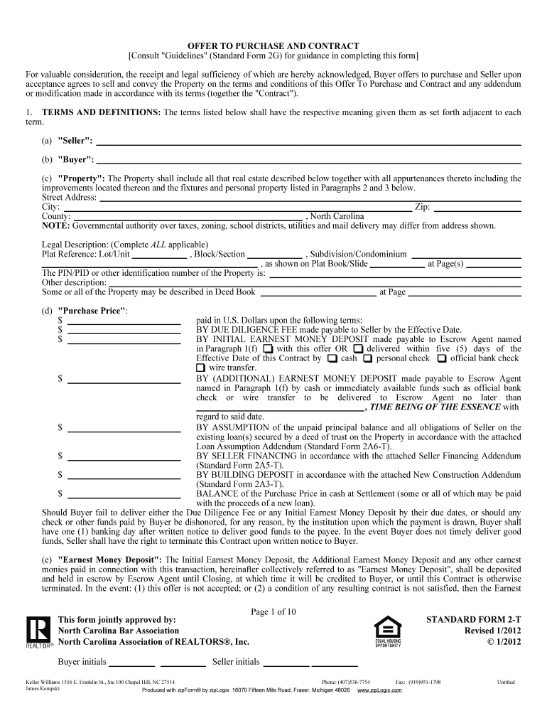 Keller Williams Offer to Purchase Form