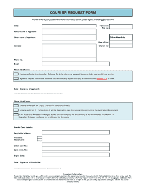 Courier Request Form