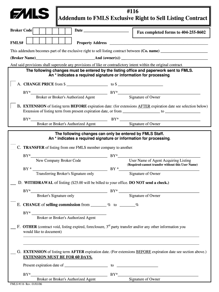  Form 116 Fmls 2006