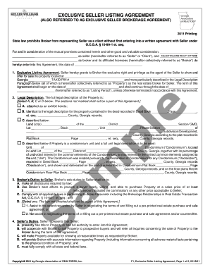 Keller Williams Listing Agreement  Form