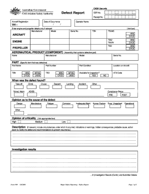 Maintenance Defect Report Form