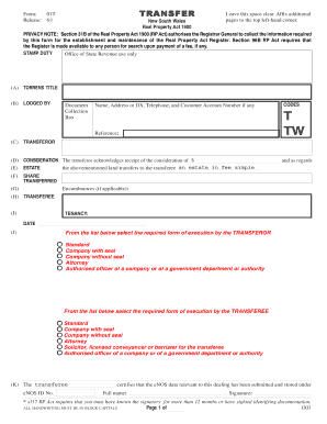  Transfer Form 01t 2013-2024