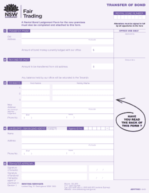 Rental Bond Lodgement Form PDF