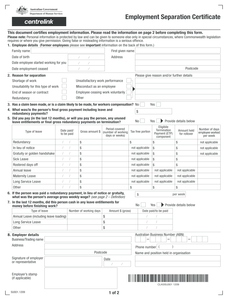  What Information Should an Employment Separation Certificate Include 2020