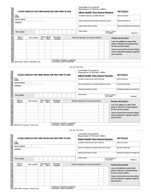 D695 Allied Health Time Based Voucher Allied Health Time Based Voucher Dva Gov  Form