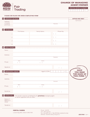  Change of Managing AgentOwner Form NSW Fair Trading Fairtrading Nsw Gov 2019