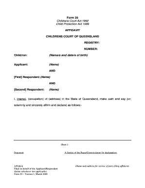 Affidavit Template Qld  Form