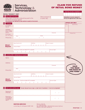 Bond Lodgement Form