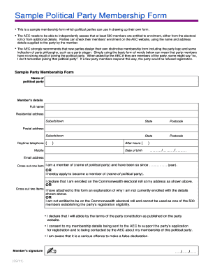 Party Membership Form