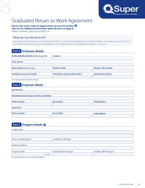 Graduated Return to Work Template  Form