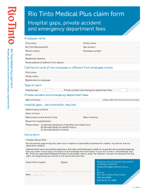 Rio Tinto Medical Plus  Form